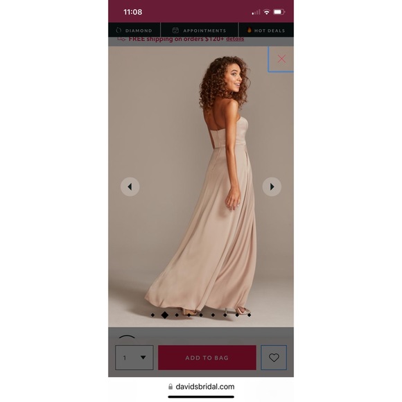 NWT Crepe-back Satin Strapless Bridesmaid Dress Size 2 - Picture 4 of 4